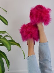 Suri Alpaca Slipper - Fuchsia