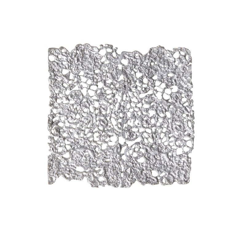 Cast Square Lace Coaster - Silver