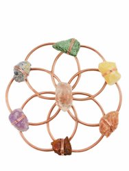 Chakra Balancing Flower of Life Healing Crystal Grid - Rose Gold