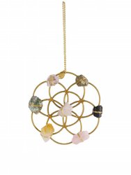 Crystal Grid Flower Of Life Ornament - Gold