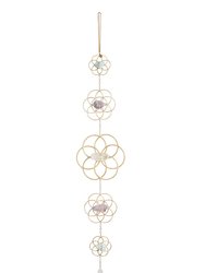 Crystal Grid Flower of Life Wall Hanging - Gold