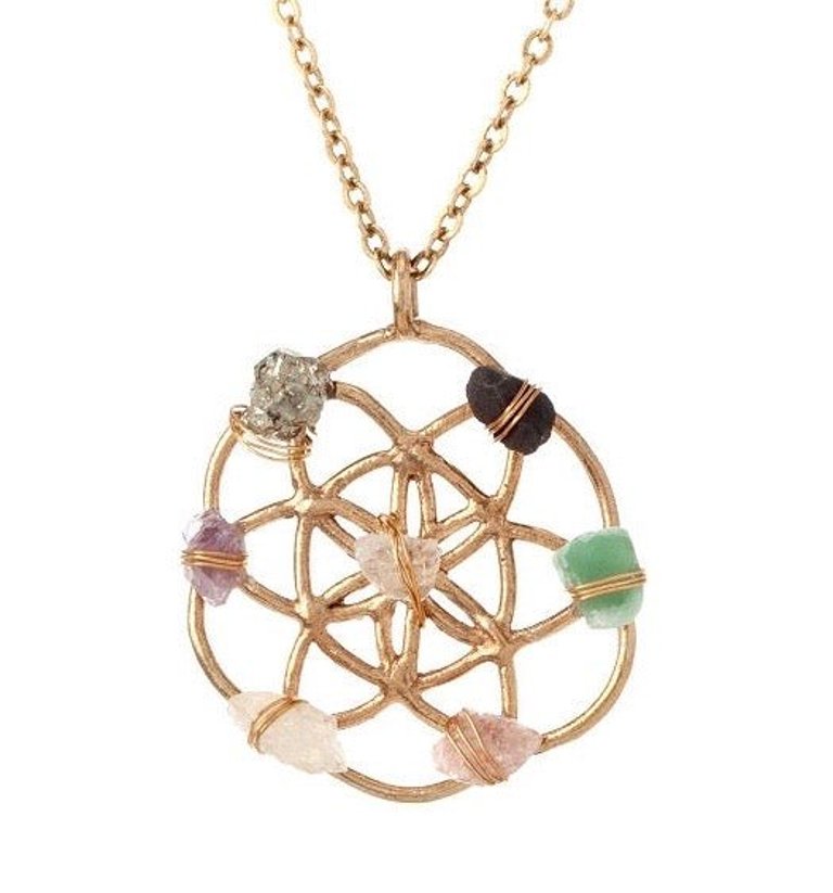 Crystal Grid Necklace - Gold