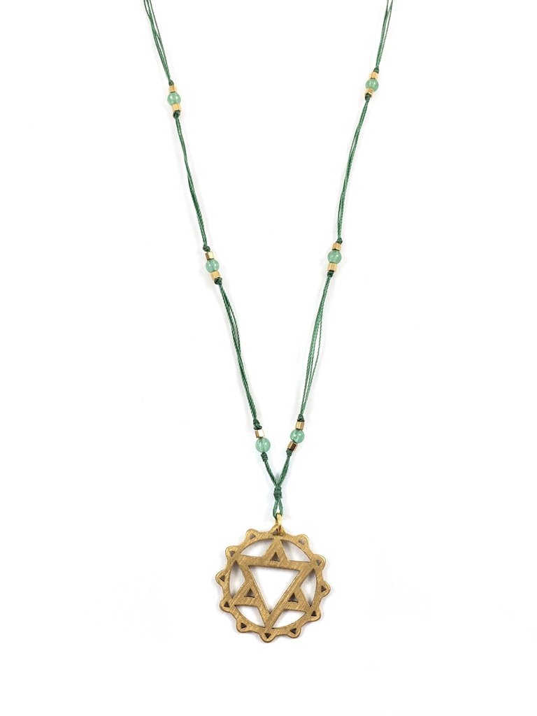 Delicate Chakra Thread Necklace - Heart - Green