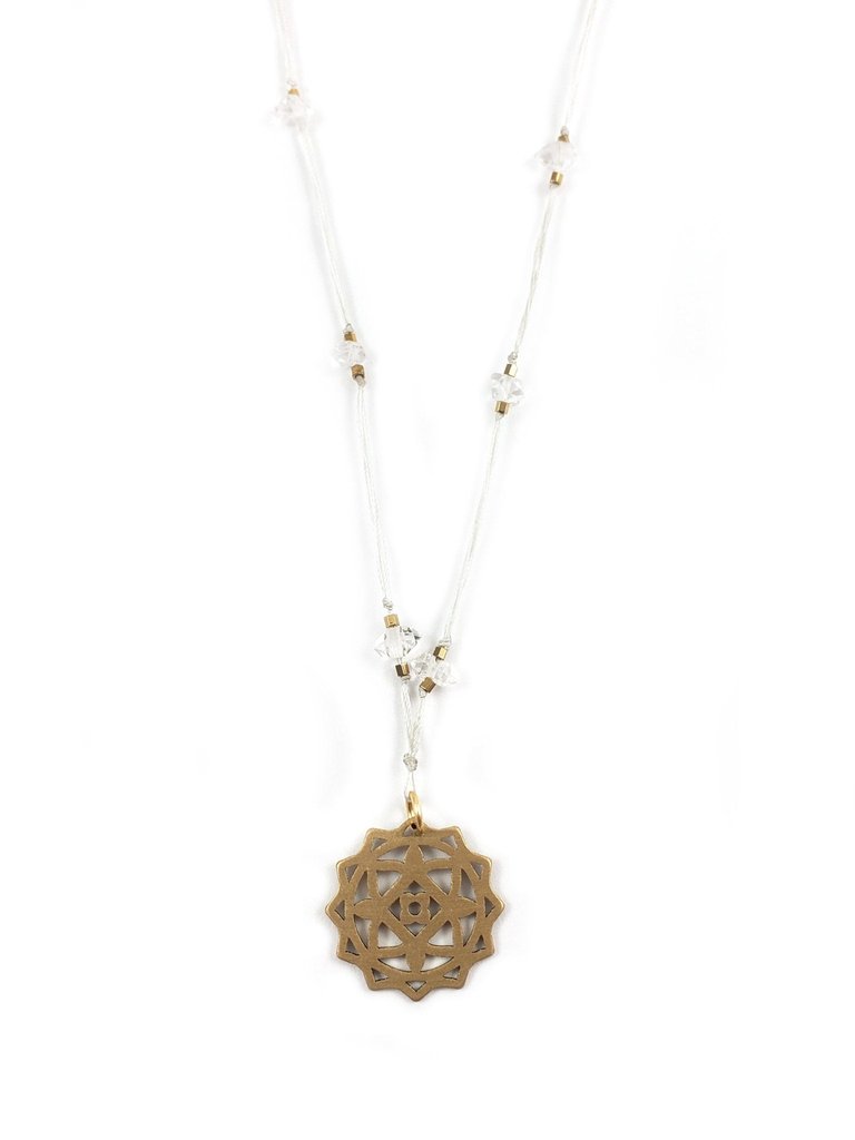 Delicate Chakra Thread Necklace - Crown-White