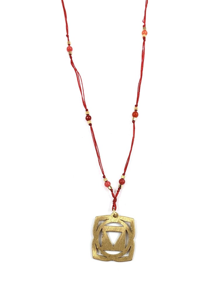 Delicate Chakra Thread Necklace - Root - Red