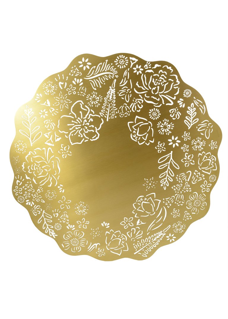 Floral charger - Gold