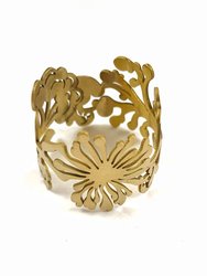 Floral Wreath Napkin Ring - Gold
