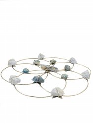Flower of Life Crystal Grid - Tranquility- Silver Blue Ombre