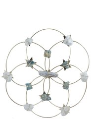 Flower of Life Crystal Grid - Tranquility- Silver Blue Ombre - Blue