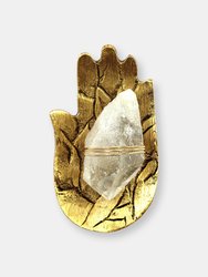 Healing Crystal Hand Dish - Gold