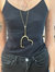 Heart Button Pusher Pendant Rough Diamond Necklace - Gold