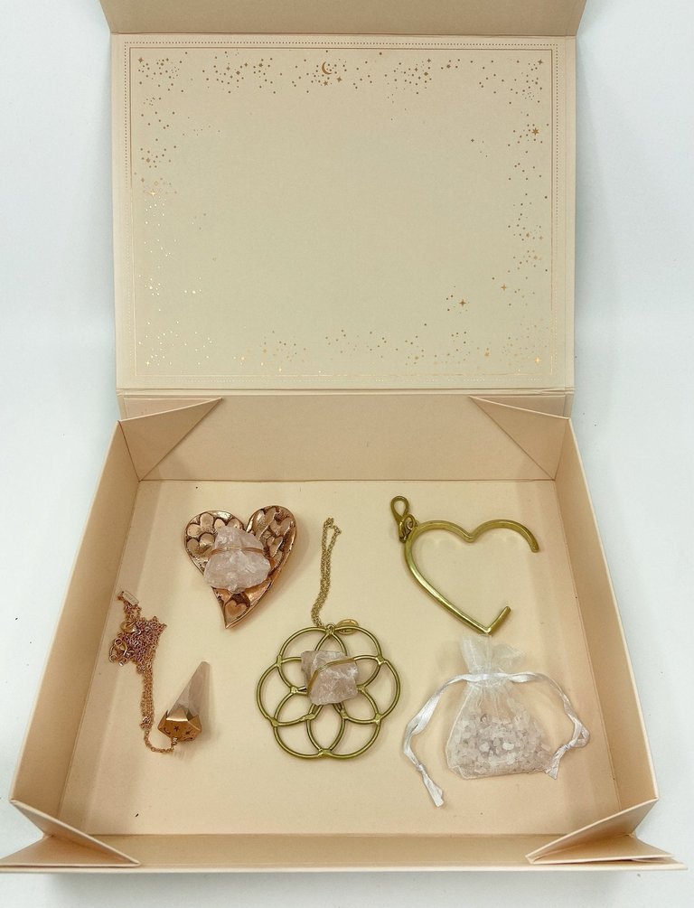 Hearts and Rose Quartz's Self Love Box - Gold