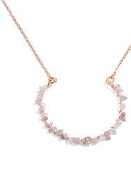 Horseshoe Pink Rough Diamond Rose Gold Necklace