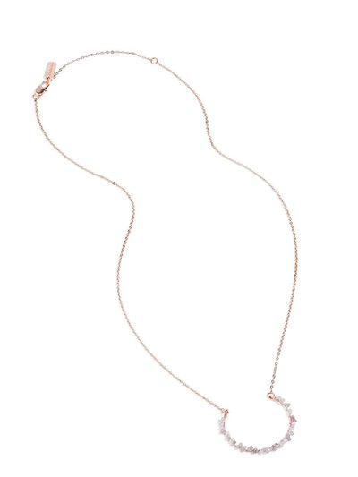 Ariana Ost Horseshoe Pink Rough Diamond Rose Gold Necklace product