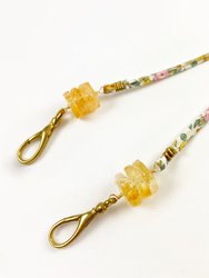 Mask Chain - Liberty Floral Fabric and Citrine Healing Crystal