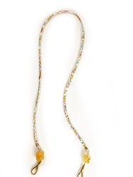 Mask Chain - Liberty Floral Fabric and Citrine Healing Crystal - Floral