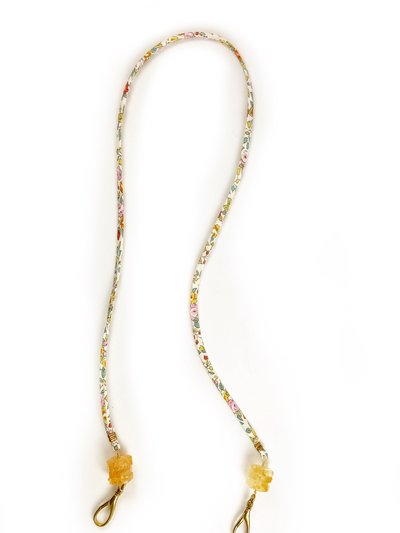 Ariana Ost Mask Chain - Liberty Floral Fabric and Citrine Healing Crystal product