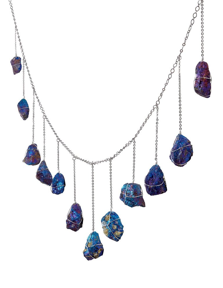 Peacock Ore Silver Healing Crystal Garland