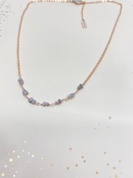 Pink Rough Diamond Rose Gold Necklace