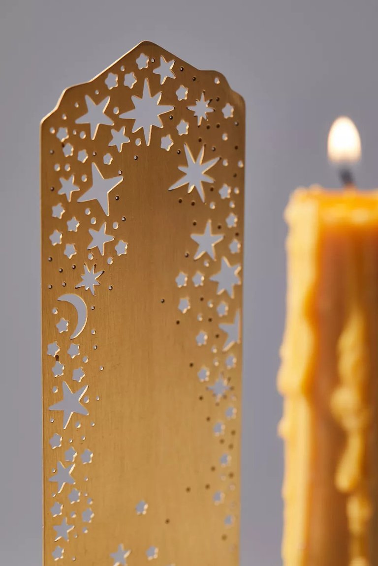 Reflective Twinkling Star Candle Holder - Silver