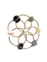 Small Flower of Life Healing Crystal Grid - Gold