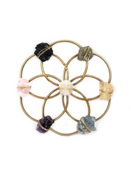 Small Flower of Life Healing Crystal Grid - Gold - gold