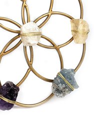 Small Flower of Life Healing Crystal Grid - Gold