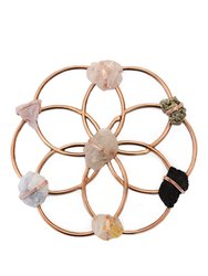 Small Flower of Life Healing Crystal Grid - Rose Gold - rose gold