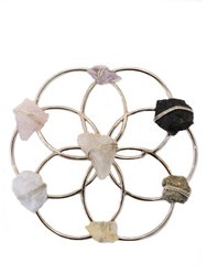 Small Flower of Life Healing Crystal Grid - Silver - silver