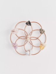 Small Flower of Life Healing Crystal Grid - Silver