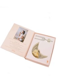 Sound Healing Crystal Kit - Tuning Fork and Moon Crystal Dish Set - Silver/Citrine/Jupiter