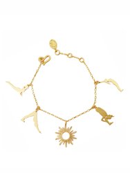 Sun Salutation Charm Bracelet - Gold