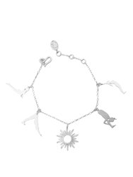 Sun Salutation Charm Bracelet - Silver