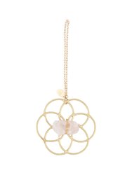 Super Mini Grid Flower Of Life Ornament Rose Quartz - Gold