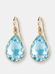 Blue Topaz Pear Shape Earrings - Rose Gold