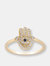 Diamond & Blue Sapphire Hamsa Ring - White