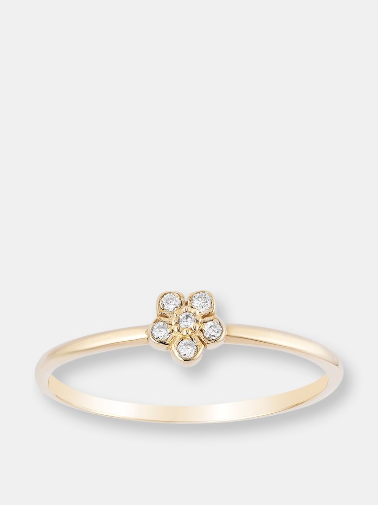 Diamond Flower Ring - Rose Gold