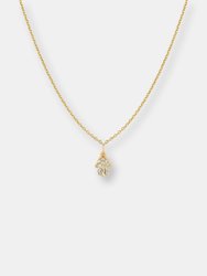 Diamond Hamsa Necklace (Small) - Yellow Gold