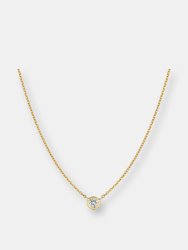 Diamond Solitaire Necklace - Yellow Gold