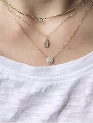Diamond Solitaire With Pave Diamonds Necklace