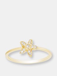 Diamond Starfish Ring - Yellow Gold