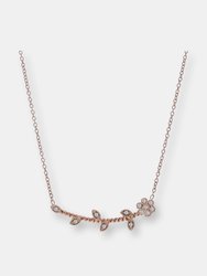 Flower & Diamond Necklace - Rose Gold