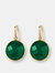 Green Agate Lollipop Earrings - White Gold