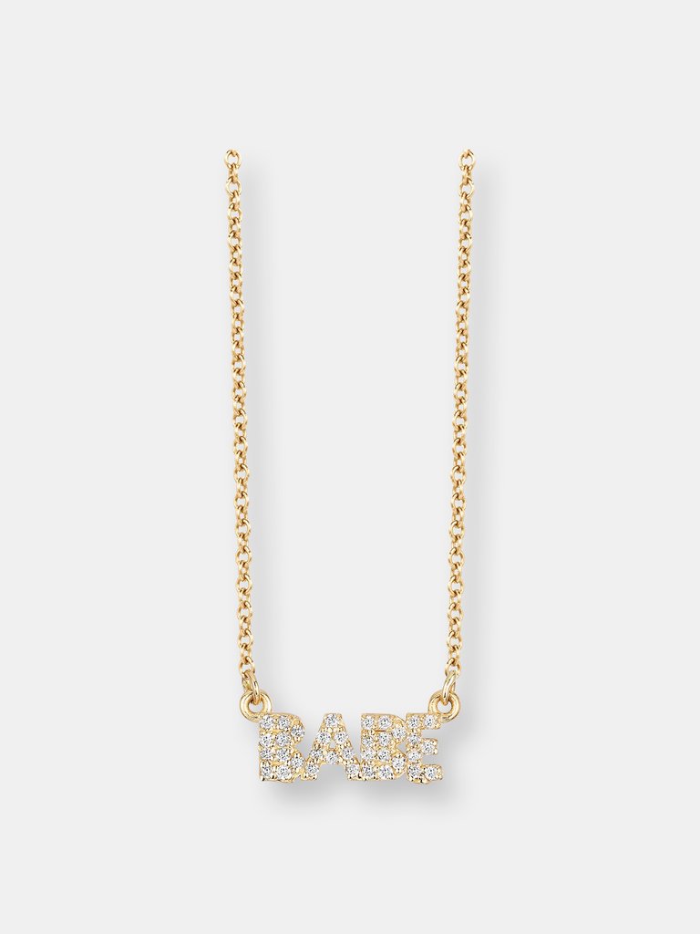 Mini Diamond BABE Necklace - White Gold