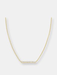 Mini Diamond Bar Necklace - Yellow Gold