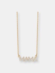 Mini Diamond MAMA Necklace - White Gold