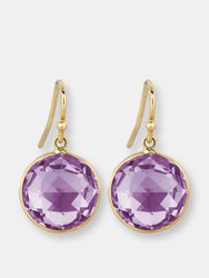 Purple Amethyst Lollipop Earrings - Rose Gold