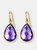 Purple Amethyst Pear Shape Earrings - White Gold