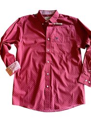 Men Wrinkle Free Kaisen Classic Fit Shirt In Biking Red - Biking Red