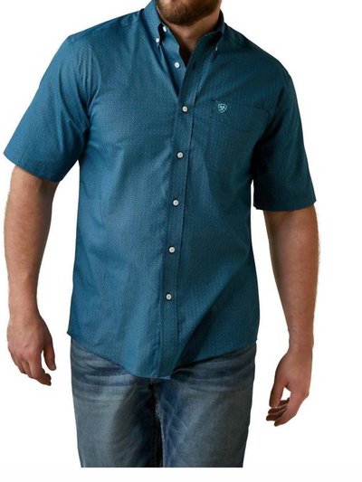 Ariat Men's Wrinkle Free Eli Classic Short Sleeve Western Shirt In Reef Blue product